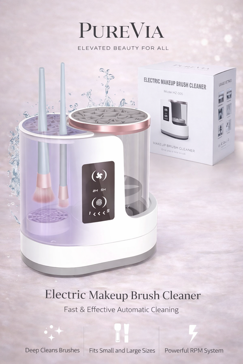 PUREVIA BrushPure 3-in-1 Electric Makeup Brush Cleaner – in use