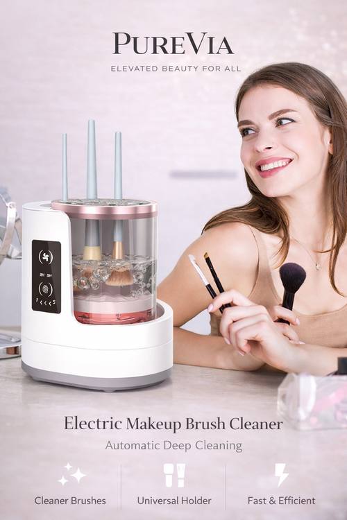 PUREVIA BrushPure 3-in-1 Electric Makeup Brush Cleaner – front view