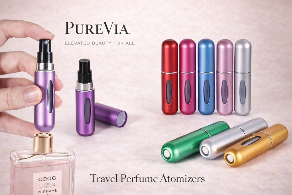 PUREVIA ScentPort 4x Portable Refillable Perfume Travel Set – angle view