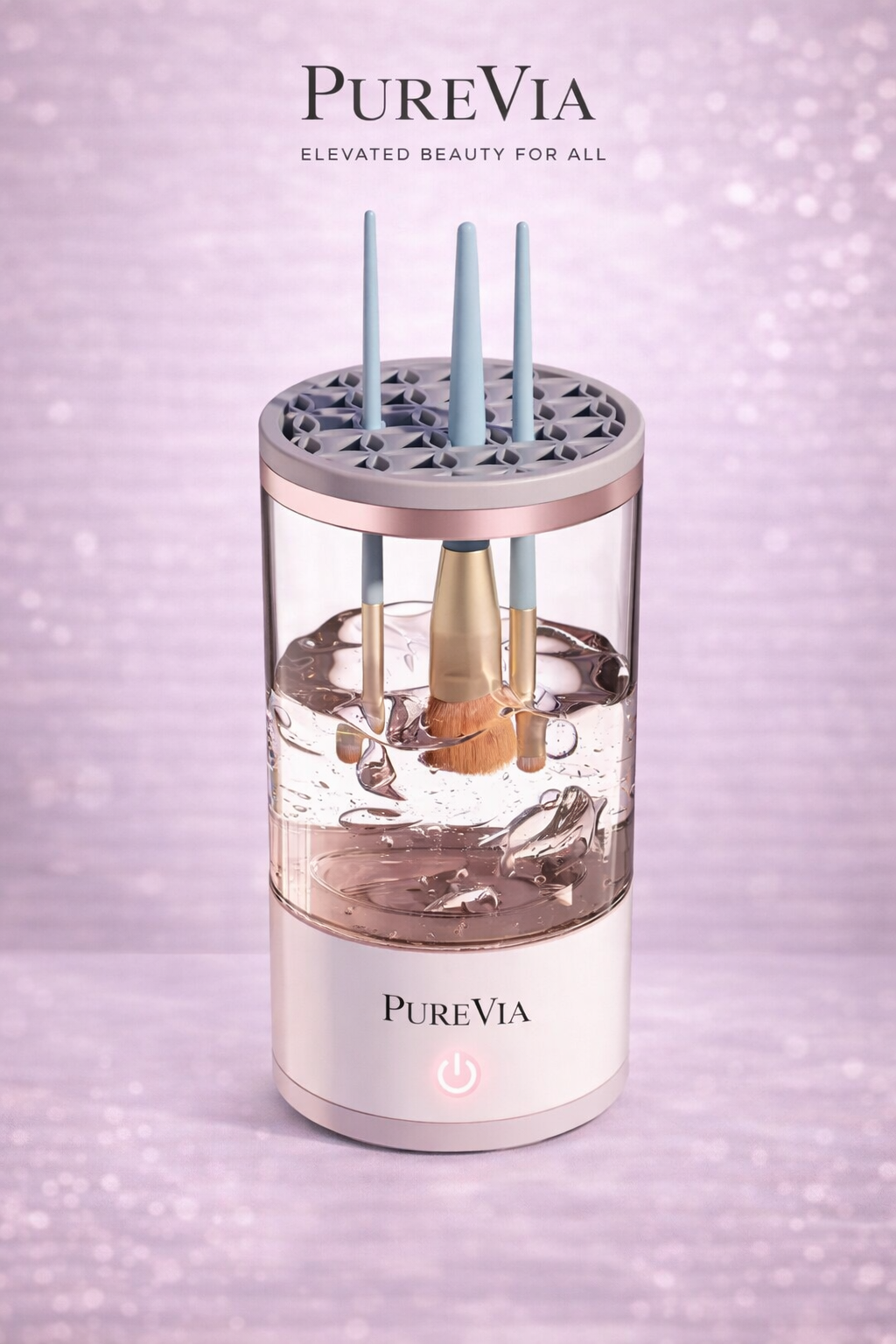 PUREVIA BrushPure Automatic Electric Makeup Brush Cleaner – angle view