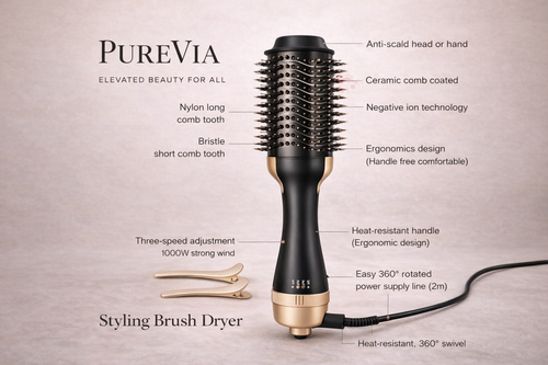 PUREVIA AirStyle Pro Hair Dryer Brush – lifestyle in use